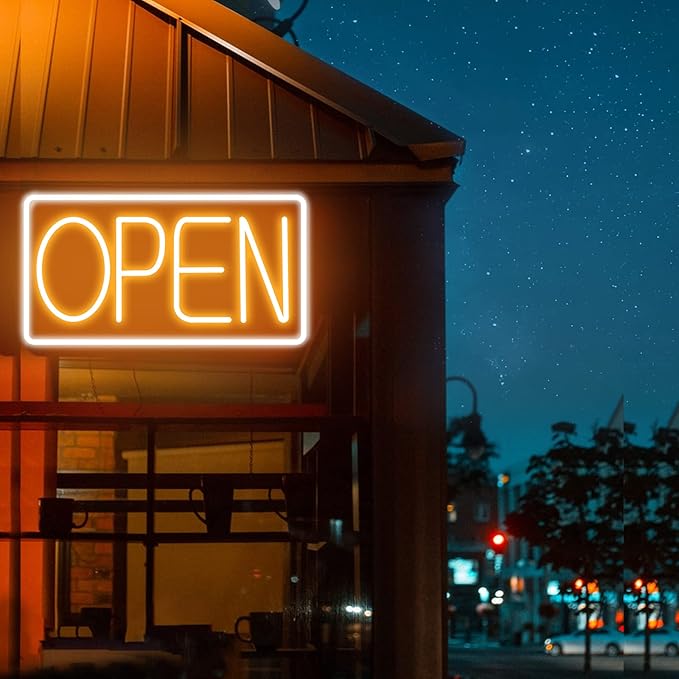 Open Signs for Business Ultra Bright LED Neon Open Signs 16 Inch Plug In Electric Light Up Open Sign with ON/OFF Switch for Business Storefront Window Glass Door Shop Florists Bar Salon Cafes Pubs