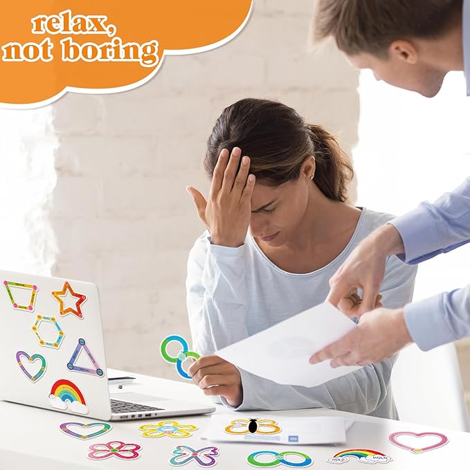 80 Pcs Anxiety Sensory Stickers with Inspirational Quotes Calm Textured Strips Relief Mental Health Stickers School Office Adhesive Sensory Tape Anti Stress Toys for Adults Teens (Vibrant)