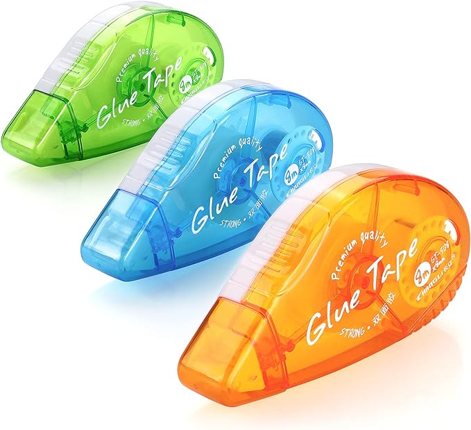 Tamaki 6 Pack Double Sided Tape Roller, Adhesive Scrapbooking Glue Tape, Adhesive Tape Dispenser Runner for Crafts and Arts Projects, Photo Tape for Scrapbooking