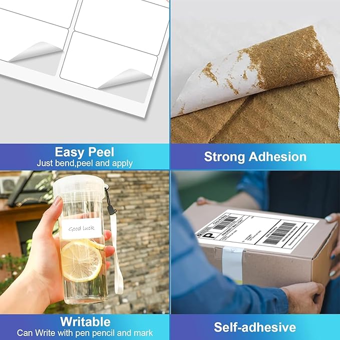 Shipping Address Label Stickers Paper for Laser and Inkjet Printer (1000 sheets, 8.5" x 11" (Full Sheet))
