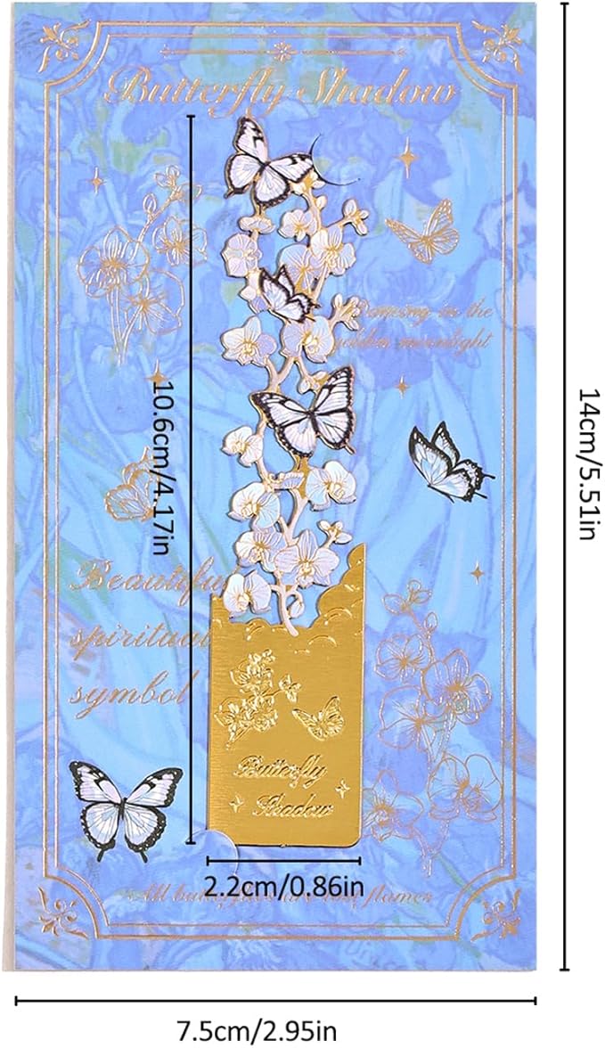 4pcs Metal Bookmarks, Butterfly Flower Theme Pretty Book Marks for Reading Women, Cute Book Markers for Writers, Kids, Teens, Men Readers, Reading Accessories Gifts for Book Lovers