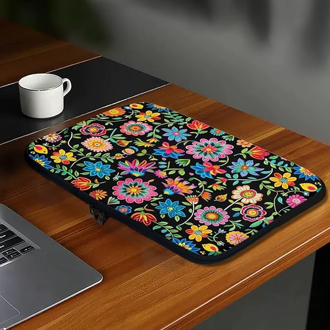 Colorful Flower Lap Top Case for Women Girls 12 inch Laptop Sleeve Portable Computer Sleeve Bag Portable Laptop Protector with Multiple Uses Ideal Gifts for Women Girls Tablet Bag