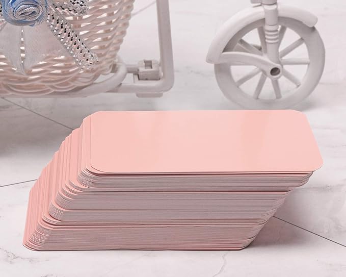 Penta Angel 100 Pcs Mini Paper Blank Gift Notes Cards DIY Craft Small Word Business Message Cards (Pink)
