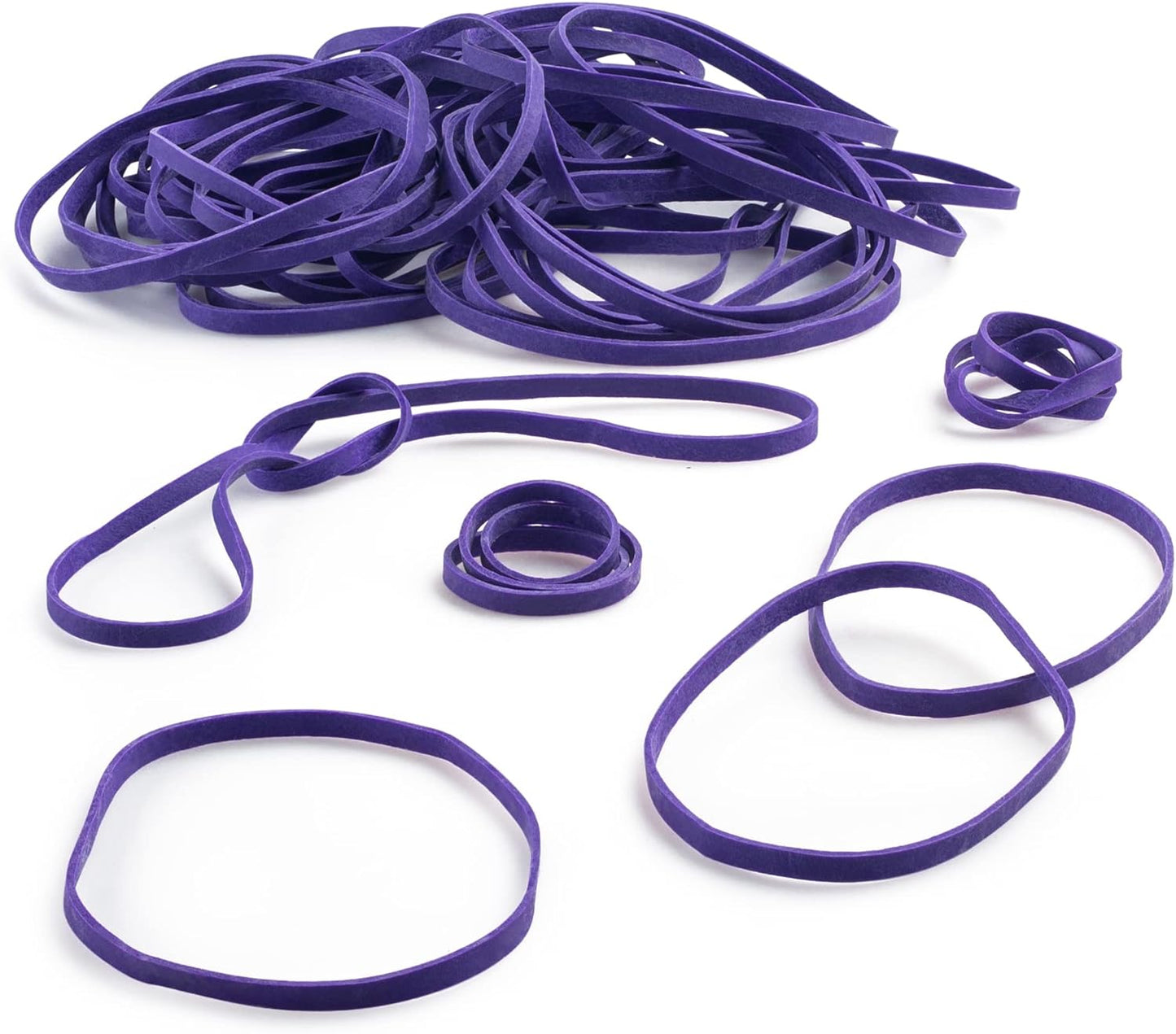 PlasticMill Purple Rubber Bands Size 33 (3 1/2" x 1/8") - #33 Colored Rubber Bands Office Supplies - Strong, Elastic Bands for Crafts, Balloon Garland, Cash, File Folders (100-Pack)