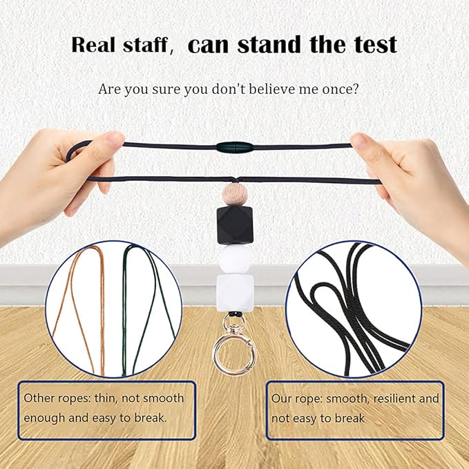 POPLOPP 3PCS Teacher Lanyards for ID Badges and Keys, Cute Silicone Beaded Lanyard for Women Nurse Employees Students
