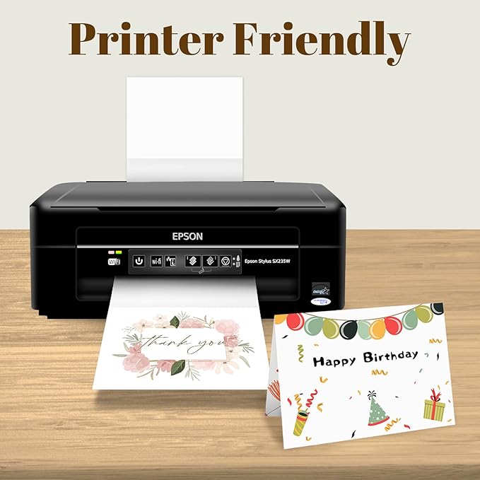 Goefun Blank Note Cards and Envelopes 5 x 7 Folded Cardstock and A7 Envelopes Self Seal 100 Pack for Invitations, Wedding, DIY Greeting Cards, Birthday