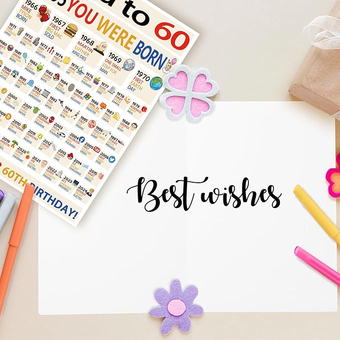 OJsensai Happy 60th Birthday Gifts for Women Men, Big 60 Years Old Birthday Card for Friends Mom Dad, Best Sixty Bday Gifts Decorations for Grandpa Grandma