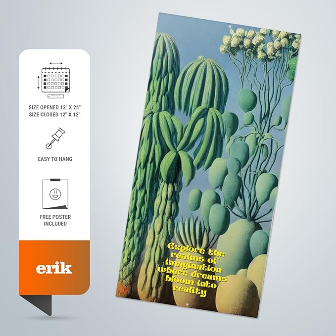 Etherlands Wall Calendar 2025 12" x 12" FSC® Plastic Free - Starts Week On Sunday | Square Wall Calendar | Family Planner Calendar 2025 | Botanical Calendar 2025