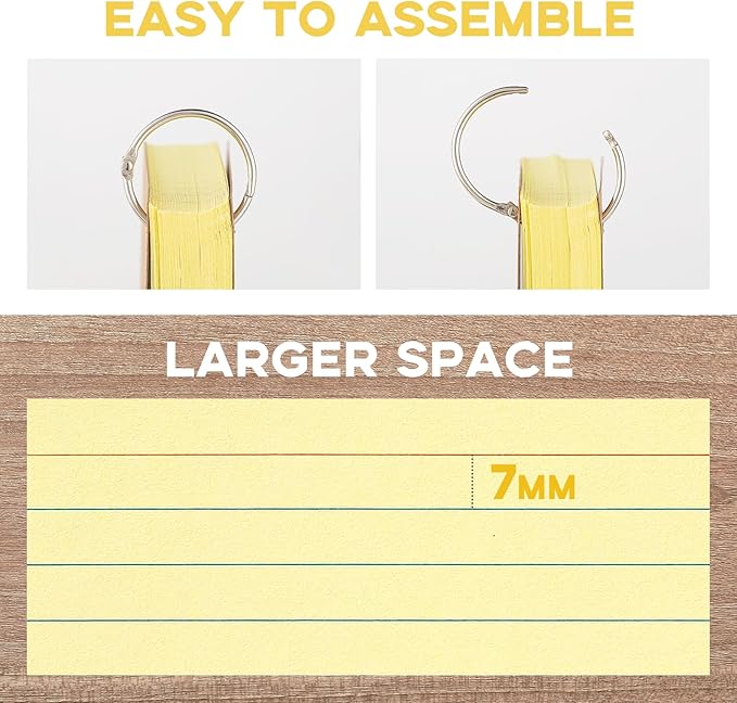 Colored 3x5 Index Cards with Rings, Goefun Ruled Flashcards 200Pcs, 4 Color Notecards for Studying, Vocabulary Cards, Recipes, Memos, Bookmark, Greetings