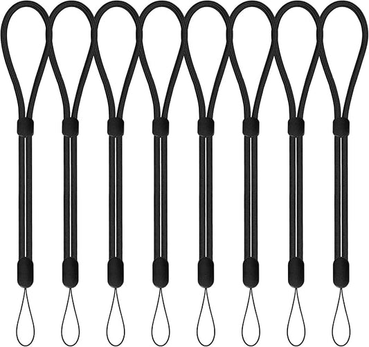 Wrist Strap Lanyard, 8 Pack Adjustable Wristlet Phone Lanyards for Keys, Cell Phone, Camera, USB Flash Drives, Flashlight, Keychain, ID Name Tag Badge(Black)