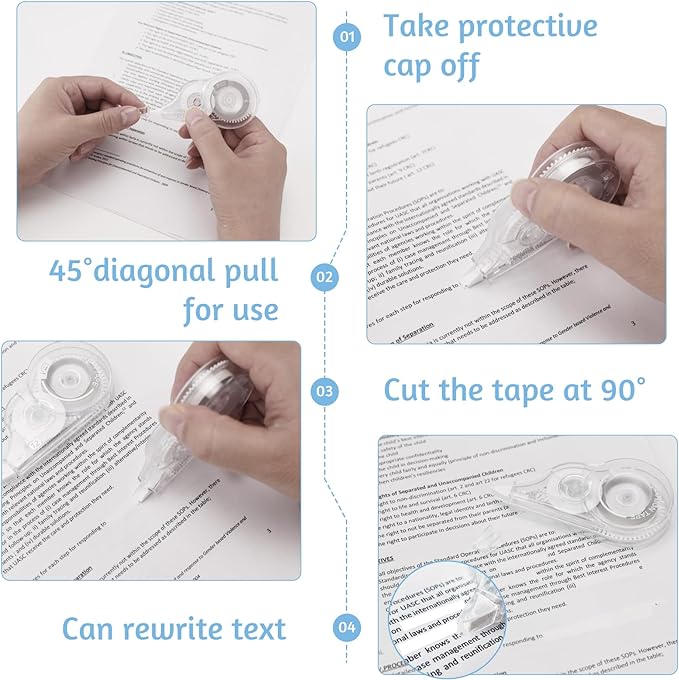 30 Pcs 39.4 Ft Correction Tape, Tear-Resistant Tape Bulk for School, Office, Note Taking, Journal (Tape Width 0.2 in, Clear)