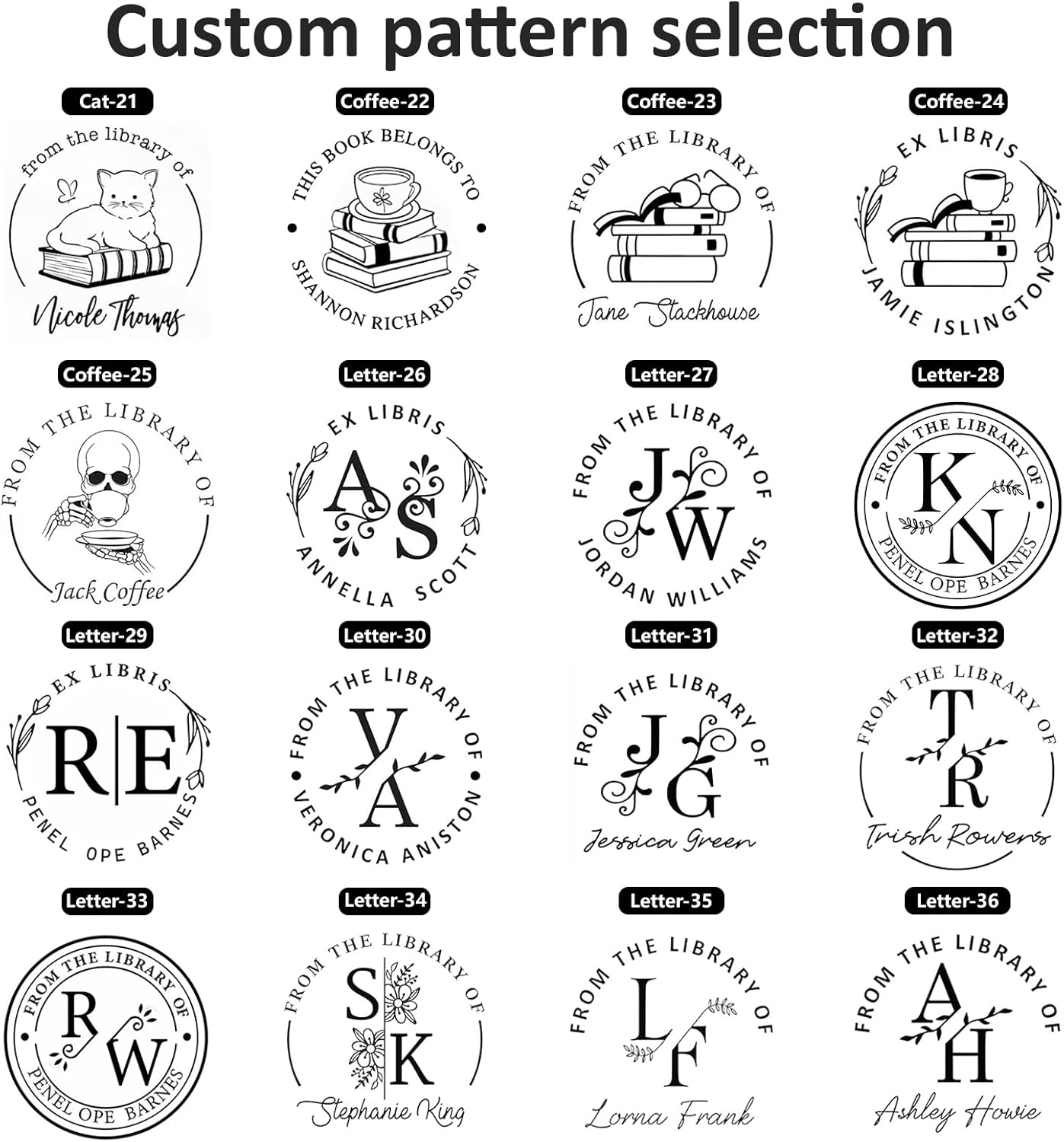 Custom Self-Inking Stamps | Personalized Book Stamp Gift for Book Lovers | 5 Ink Colors (Style01)