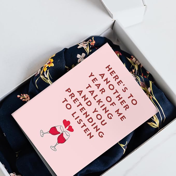 SuperShunhu Funny Valentines Day Card for Husband Wife, Cute Anniversary Card for Boyfriend Girlfriend, Birthday Love Card for Partner, Me Talking You Pretending to Listen