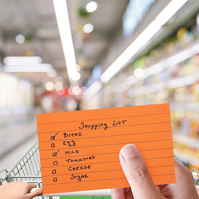 Koogel Colored Index Cards 3x5, 300 Count, Ruled Lined both Side, 8 Assorted Colors, Flash Cards for Studying, Heavy Note Cards for Office, Home and School