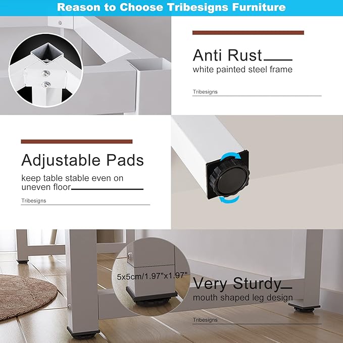 Tribesigns Computer Desk, 47 inch Modern Simple Office Desk Computer Table Study Writing Desk for Home Office, Light Walnut