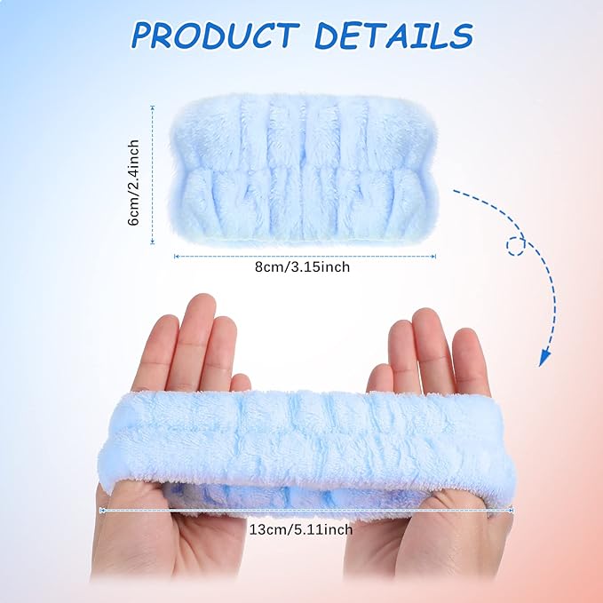Chuangdi 4 Pairs Wrist Bands for Washing Face Wrist Spa Microfiber Wash Towel Band Scrunchies Absorbent Wristbands Sweatband for Women Prevent Liquid from Spilling