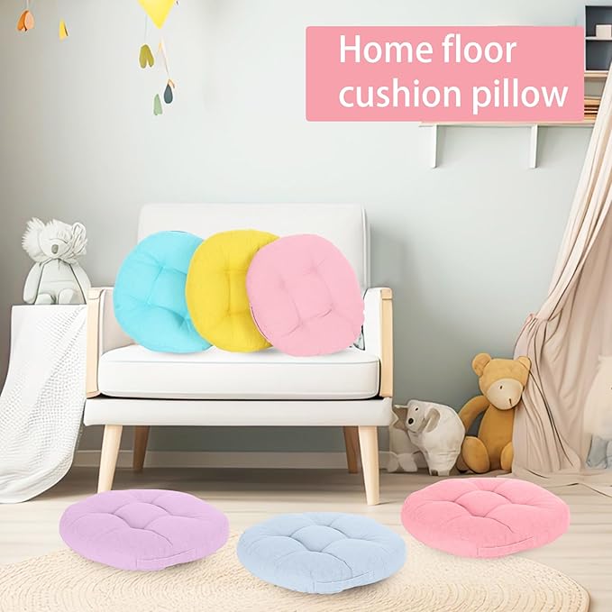 Gerrii 8 Pieces Floor Cushions for Kids Classroom Flexible Floor Seating Cushions Floor Pillows for Home School Kindergarten Daycare Nursery (Bright Color,Round)