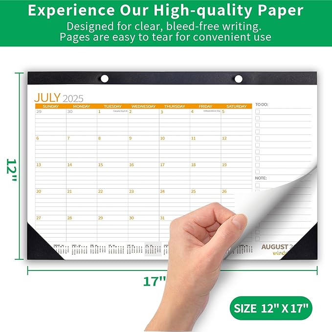 Desk Calendar 2025 Wall Calendars, December 2024 - December 2025 Monthly Planner Paper Office Desktop 17"X 12", 14-Months, Planning and Organizing Home, School, Office, Holiday, Vacation