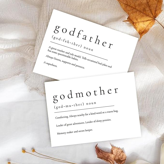 Will You Be My Godparents, God Parent's Proposal Cards Gifts with Envelope, Cute Gifts for Godparents On Wedding Day.（Godfather/Godmother A）
