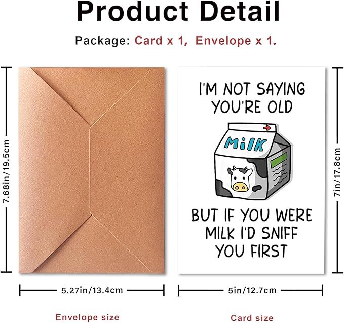 Funny Birthday Card for Him or Her, Old Age Birthday Greeting Card