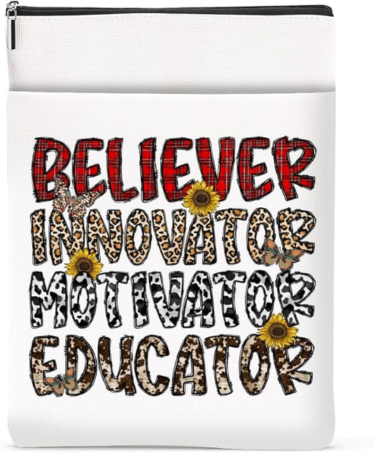 Inspirational Western Faith Christian Gifts Book Sleeve Book Cover Religious Cowgirl Accessories for Women Daughter BFF Friendship Christmas Birthday Book Lovers Gifts Book Protector with Zipper