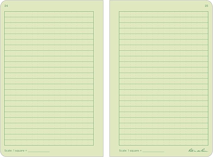 Rite in the Rain Weatherproof Stapled Notebook, 4 5/8" x 7", Green Cover, Universal Pattern, 3 Pack (No. 971FX)