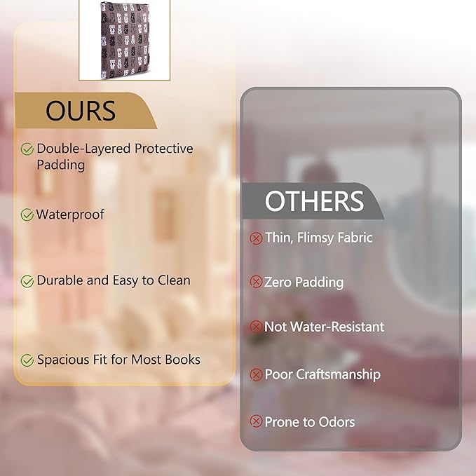 Book Sleeve for Book Lovers, Bookish Book Protector, Book Covers for Paperbacks, Washable Fabric, Book Sleeves with Zipper, Medium 11 Inch X 8.7 Inch