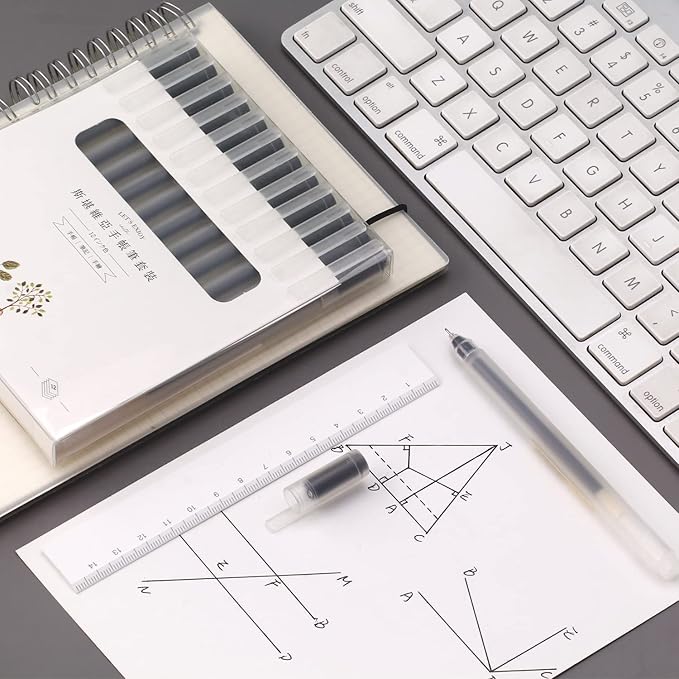 Smooth Writing Gel Pens Ultra Fine Point 0.38mm Rollerball Black Ink Pens for Japanese Style Office School Stationery Supply,12 Count