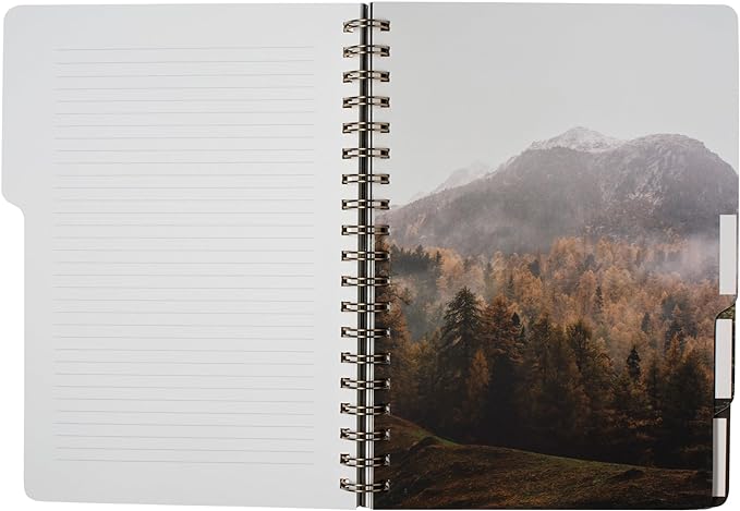 Fringe Studio Large Tab Notebook,Naturalist Notes, Flexible Paperback Cover, 5 Subject/Die-Cut Dividers, 7.25" X 10", 180 Lined Pages, Multicolor (343PA003FSC)