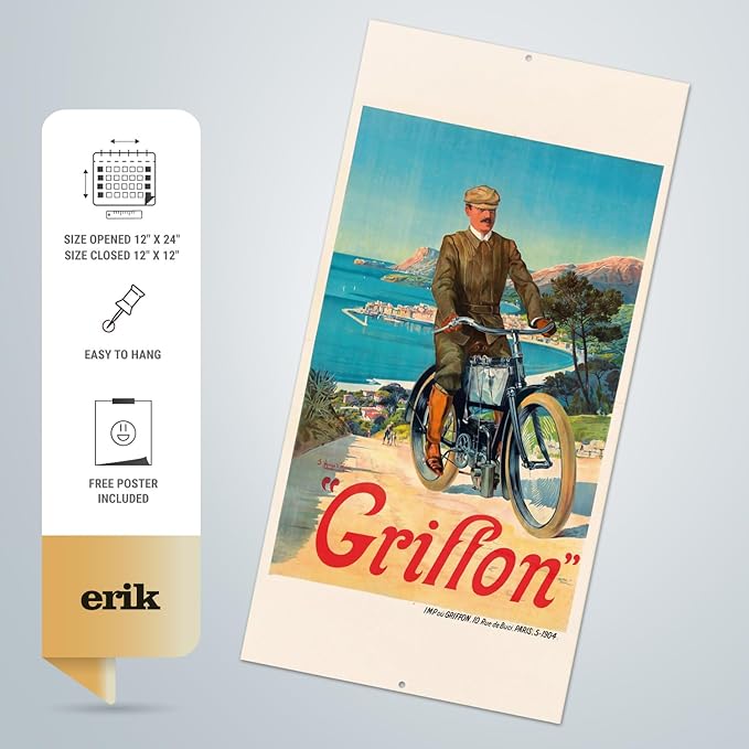 Vintage Advertising Wall Calendar 2025 12" x 12" FSC® Plastic Free - Starts Week On Sunday | Square Wall Calendar | Family Planner Calendar 2025 | Vintage Calendar 2025