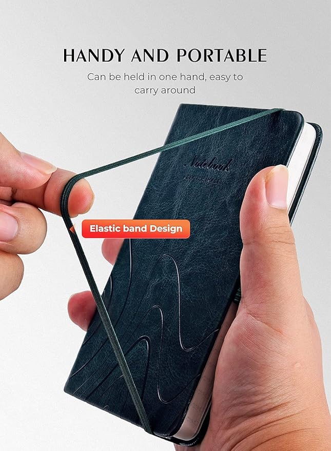 AISBUGUR Pocket Notebook, Small Notebook, 2-Pack Total 320 Pages,3.7" x 5.7" Pocket Notebook (2 Pack, dark green)