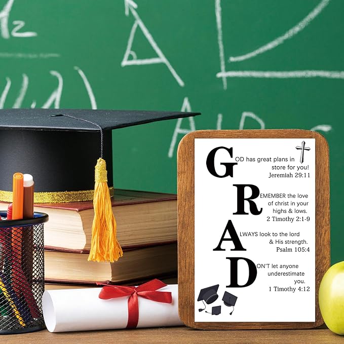 Christian Graduation Congratulations Card – Inspirational Graduation Gifts for 2025 – Good Luck Card, Bible Verses Congratulations Gift, Christian Graduation Decorations