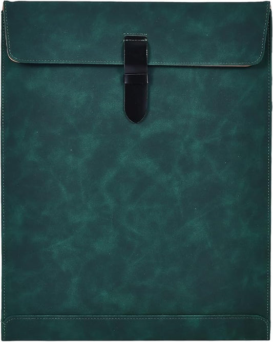 Green Leather File Folder Letter Size, File Organizer, Important Document Folder, Document Organizer, Laptop Sleeve Notebook Case, Leather Folder Paper Storage, A4 Envelopes Filing Folder