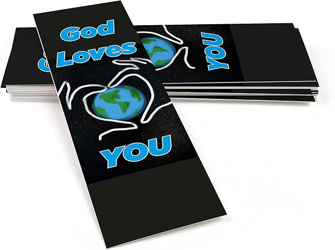 Children and Youth Bookmark, God Loves You, John 3:16, Pack of 25, Handouts for Classroom, Sunday School, and Bible Study