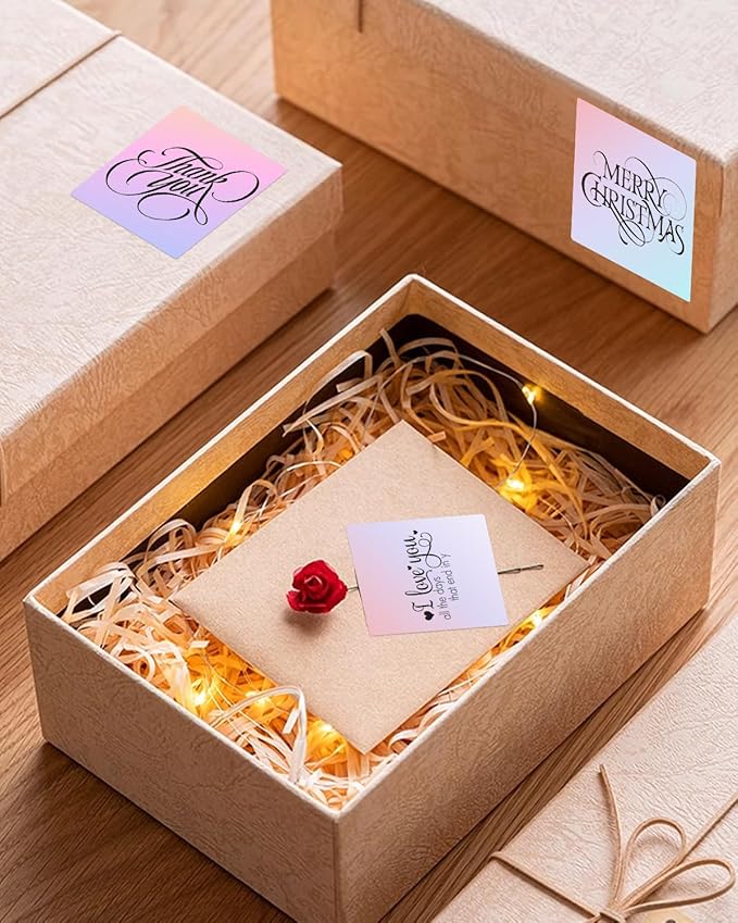 2inch Square Thermal Labels Self-Adhesive, 420 Labels/3 Roll Printer Labels for Business and Home, Thermal Sticker for/Shipping/Packaging/DIY Logo Design/Thanks Card/Inventory