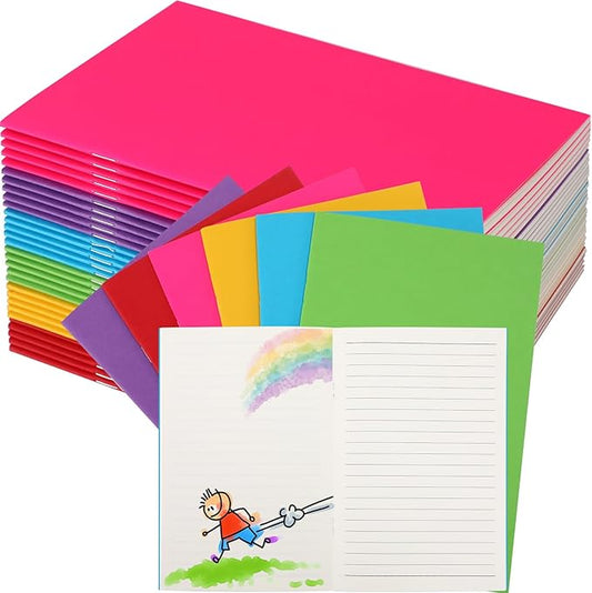 Gueevin 60 Pcs Blank Books for Kids to Write Stories Bulk Composition Notebooks Colorful Soft Cover Notebooks for Drawing Ruled Lined Journals Sketching Kindergarten Easter Gift (Classic Colors)