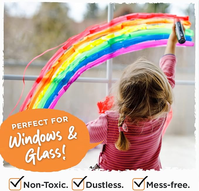 8 Washable Window Markers for Cars - 15mm Jumbo, 3 in 1 Nib, 28g Ink - Liquid Chalk Markers for Chalkboard, Blackboard, Glass, Bistro, Auto, Menu Board - Loved by Teachers, Kids, Artists, Businesses