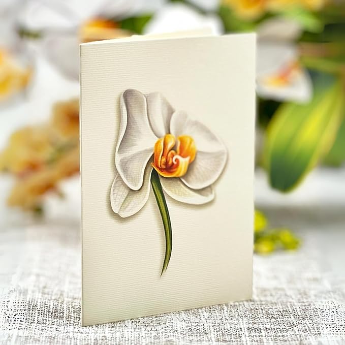 Freshcut Paper Pop Up Cards, Serenity Orchid, 12 Inch Life Sized Forever Flower Bouquet 3D Popup Greeting Card, Birthday Cards, Get Well Gifts, Blank Notecard & Envelope