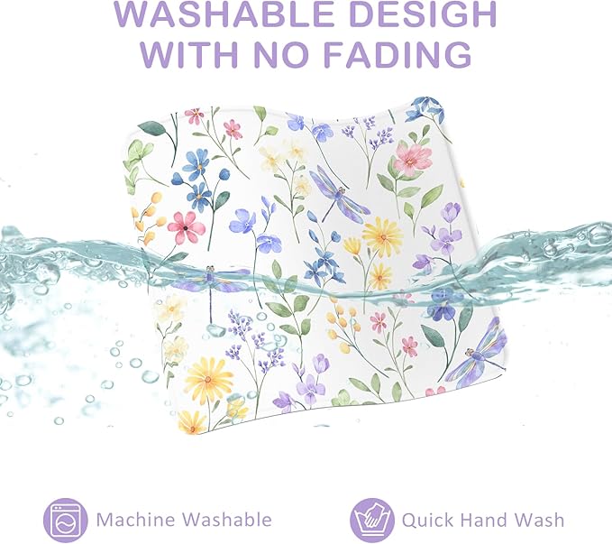 eulps Mouse Pad with Stitched Edge, Multiple Patterns Computer Mouse Pads with Non-Slip Rubber Base, Washable Cloth Mousepad, for Gaming, Laptop, PC (Dragonfly Meadow)