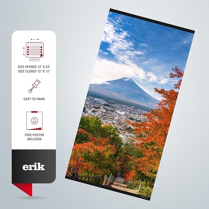 Japan Wall Calendar 2025 12" x 12" FSC® Plastic Free - Starts Week On Sunday | Square Wall Calendar | Family Planner Calendar 2025 | Travel Calendar 2025