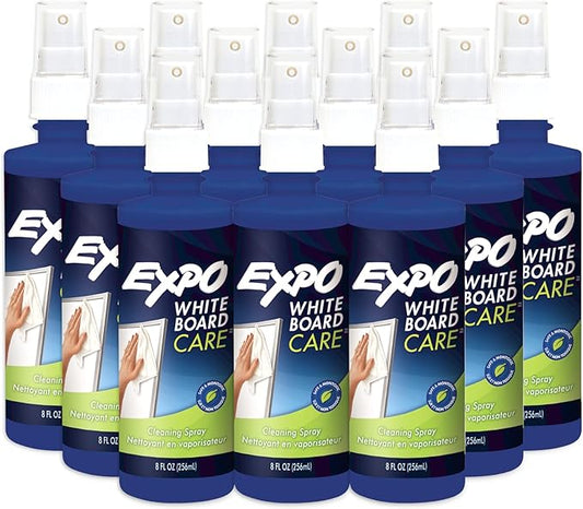EXPO Dry Erase Whiteboard Cleaning Spray, 8 oz. (Pack of 12)
