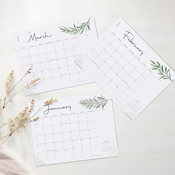 Cabbrix Floral Desk Calendar 15" x 12", Desk Calendar 2025-2026 Runs From Jan 2025 to Jun 2026, Perfect for Home Office Desktop Wall Calendar for Easy Organizing