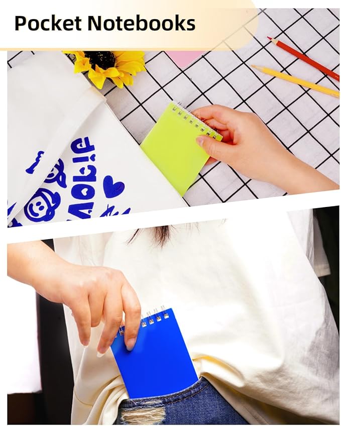 Mini Spiral Notebooks Bulk 3x5 Inch Memo Pads, 30 Packs Small Notepad Top Bound, 10 Vibrant Colored, 60 Sheets/120 Pages Pocket Notepads for Home, School, College, Office, Work, Travel