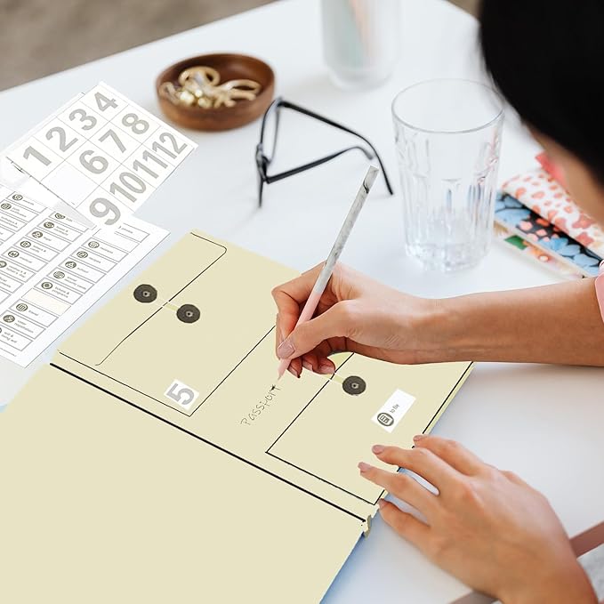 in Case I Go Missing Binder,The Folio Document Organizer,Lifebook Document Organizer with Labels,Suitable for Important Document,Emergency Binder,Life Binder,Passports,and Letters(Yellow)