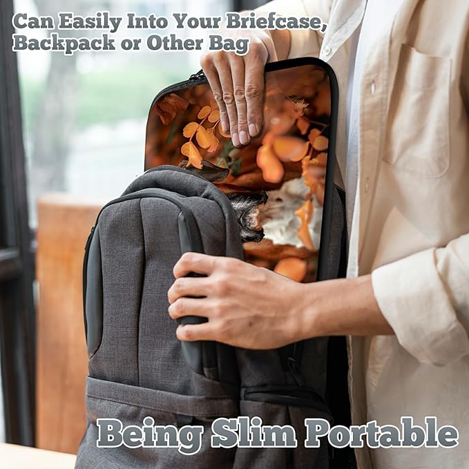 Universal Laptop Sleeve Tablet Case 12 inch, Dog Autumn Slim Carrying Case Durable Handbag Travel Laptop Bag for Surface Pro 9 8 7/Laptop Go 2 3, MacBook Air 11/12