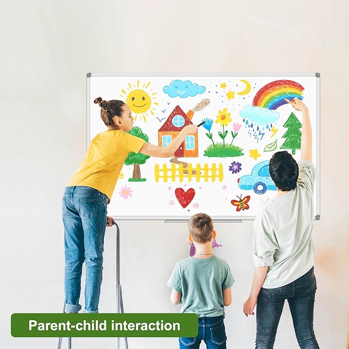 Lockways Large Dry Erase Board 72 x 48 Inch, Magnetic White Board for Wall, Aluminium Frame Whiteboard with Marker Tray