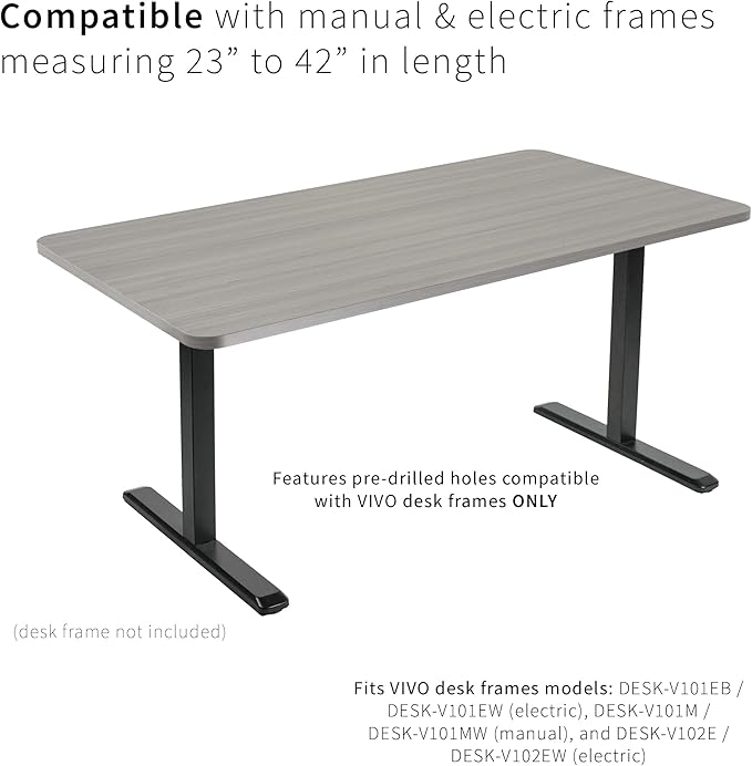VIVO Dark Gray 43 x 24 inch Universal Solid One-Piece Table Top for Standard and Sit to Stand Height Adjustable Home and Office Desk Frames, DESK-TOP43G
