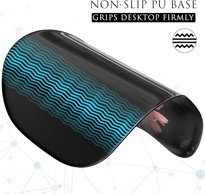 MROCO Ergonomic Mouse Pad with Wrist Support Gel Mouse Pad with Wrist Rest, Comfortable Computer Mouse Pad for Laptop, Pain Relief Mousepad for Office & Home, 9.4 x 8.1 in, Black Flower