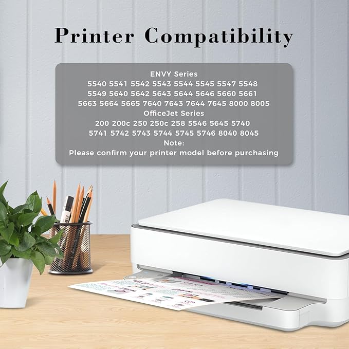 Printer Ink 62 XL 62XL Envy 7645 Black for HP 62 XL Black Ink Cartridge HP Ink 62 62XL HP62 HP62BK Works with HP ENVY 5540 5544 5545 5642 5660 5664 7640 7645, OfficeJet 200 250 258 5740 5745 5746 8040