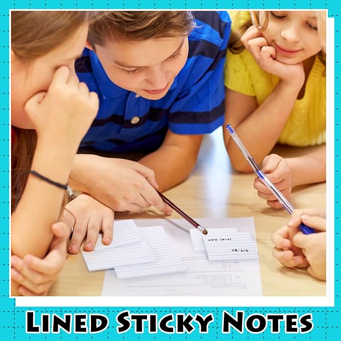 Yexiya 64 Pcs Lined Sticky Notes Self Stick Notes with Lines Bright Assorted Colors Sticky Notes for Home Office Products Post Memos, 1920 Sheets(3 x 3 Inch, 4 x 6 Inch,Mixed Color)